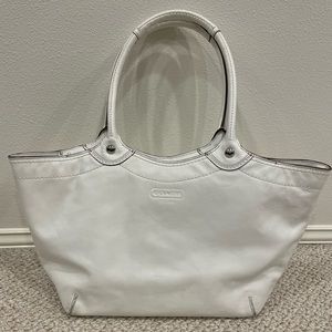 Coach White Leather Tote